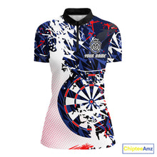 Load image into Gallery viewer, Personalized Paint Splash Darts Shirt For Women Custom Darts Jersey Team Polo &amp; 1/4 Zip |Red TDM6063