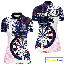 Load image into Gallery viewer, Personalized Paint Splash Darts Shirt For Women Custom Darts Jersey Team Polo &amp; 1/4 Zip |Red TDM6063