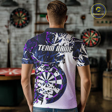 Load image into Gallery viewer, Personalized Paint Splash Darts Shirt For Men Custom Darts Jersey Team Polo &amp; 1/4 Zip |Purple TDM6064