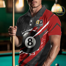 Load image into Gallery viewer, Black And Red 8 Ball &amp; 9 Ball Billiard Shirt For Men Custom Pool Jersey, Billiard Team Shirts TDM5019
