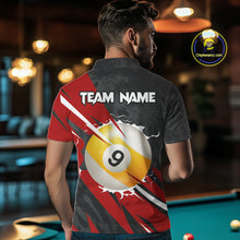 Load image into Gallery viewer, Black And Red 8 Ball &amp; 9 Ball Billiard Shirt For Men Custom Pool Jersey, Billiard Team Shirts TDM5019