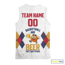 Load image into Gallery viewer, Funny Basketball And Beer Custom Argyle Basketball Shirt, Personalized Basketball Jersey For Team TDM5786