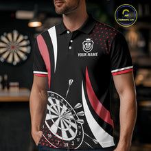 Load image into Gallery viewer, Funny Black And Red 180 Darts Shirt For Men Custom Dartboard Jersey Team Polo &amp; Quarter Zip TDM5089