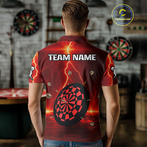 Personalized Dartboard Thunder Lightning Red Darts Shirt For Men Custom Glowing Darts Team Jersey TDM4919