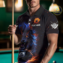 Load image into Gallery viewer, Personalized Billiard Fire Lion 8 Ball Pool Shirt For Men, Billiard Team Jersey Polo &amp; 1/4 Zip TDM5660