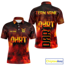 Load image into Gallery viewer, Persionalized Full Flames And Smokes Dart Shirts For Men, Dart Team Jerseys NYN0077