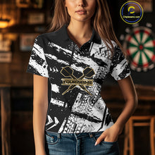 Load image into Gallery viewer, Custom Black And Yellow Wheel Dartboards Dart Shirts For Women Outfits Grunge Dart Jerseys NYN0079