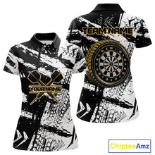 Load image into Gallery viewer, Custom Black And Yellow Wheel Dartboards Dart Shirts For Women Outfits Grunge Dart Jerseys NYN0079