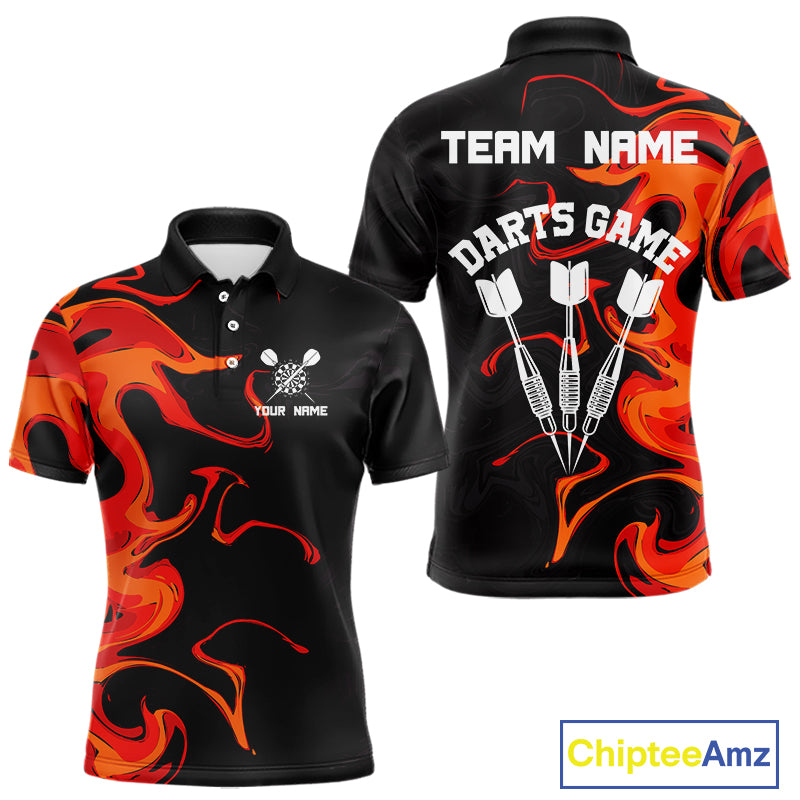 Custom Orange Splashed Color Dart Arrows Dart Shirts For Men, Dart Team Jerseys NYN0082
