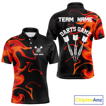Custom Orange Splashed Color Dart Arrows Dart Shirts For Men, Dart Team Jerseys NYN0082