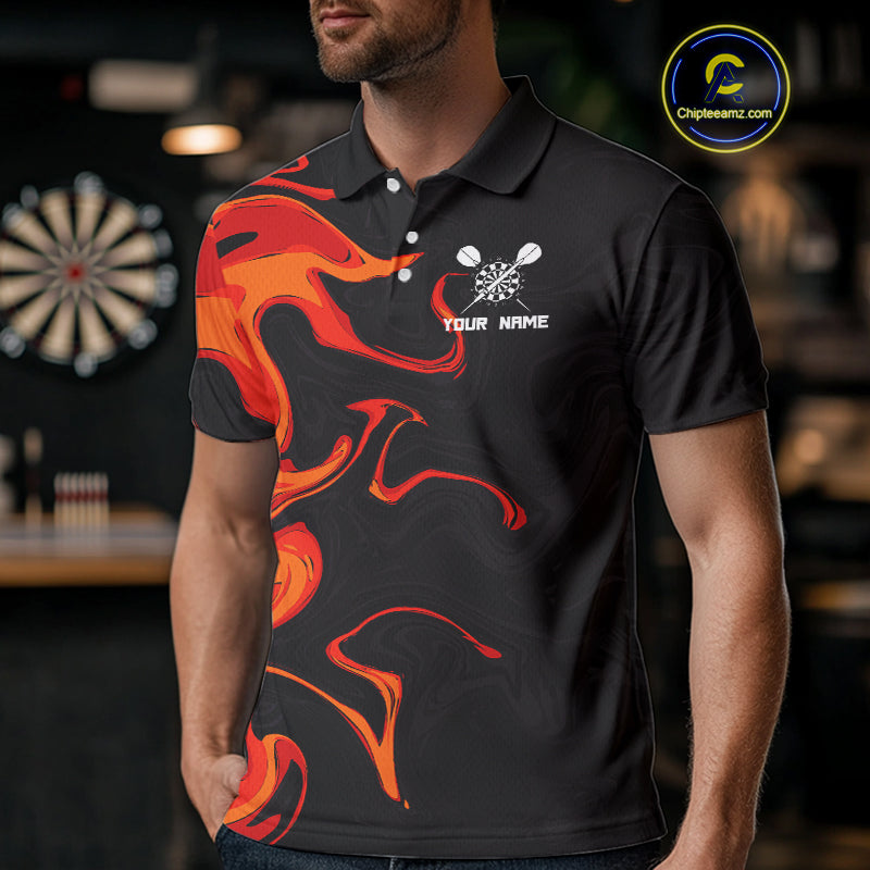 Custom Orange Splashed Color Dart Arrows Dart Shirts For Men, Dart Team Jerseys NYN0082