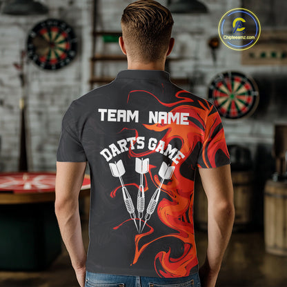 Custom Orange Splashed Color Dart Arrows Dart Shirts For Men, Dart Team Jerseys NYN0082
