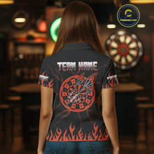 Load image into Gallery viewer, Custom Red Fire Flame Dart Arrows Skull Dart Shirts For Women, Dart Team Jerseys NYN0085