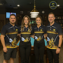 Load image into Gallery viewer, Yellow Hexagon Funny Bee 8 Ball Pool Billiard Jerseys For Men Custom Grunge Billiard Team Appeal NYN2989