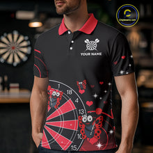 Load image into Gallery viewer, Custom Black And Red Butterflies Funny Dart Men Polo Shirt Dart Team Jerseys NYN1561