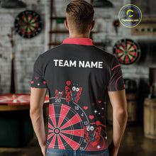 Load image into Gallery viewer, Custom Black And Red Butterflies Funny Dart Men Polo Shirt Dart Team Jerseys NYN1561