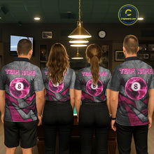 Load image into Gallery viewer, Ball Pool Billiard Polo &amp; 1/4-Zip Shirt For Men Custom Light Pink 8 Ball Billiard Team Attire NYN2385