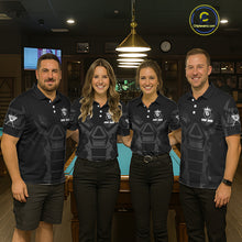 Load image into Gallery viewer, Black And Silver Crown 8 Ball Pool Shirts Custom Men Billiards Balls Polo &amp; Quarter-Zip Attire NYN2397