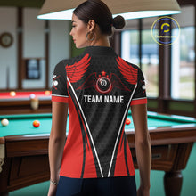 Load image into Gallery viewer, Red Wings 8 Ball Pool Team Shirts Women's Billiard Polo &amp; 1/4-Zip Personalized Billiard Gifts NYN2399