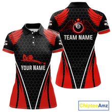 Load image into Gallery viewer, Red Wings 8 Ball Pool Team Shirts Women's Billiard Polo &amp; 1/4-Zip Personalized Billiard Gifts NYN2399