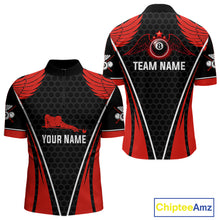 Load image into Gallery viewer, Red Wings 8 Ball Pool Team Shirts Men's Billiard Polo &amp; 1/4-Zip Personalized Billiard Gifts NYN2399
