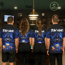 Load image into Gallery viewer, Blue Flames Grim Reaper Pool 8 Ball &amp; 9 Ball Billiard Shirt For Men Custom Billiard Team Jerseys NYN2630