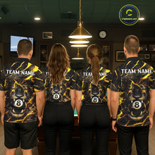 Load image into Gallery viewer, Black And Yellow Tiger Crown 8 Ball Pool Billiard Shirt For Men Personalized Billiard Team Apparel NYN2632