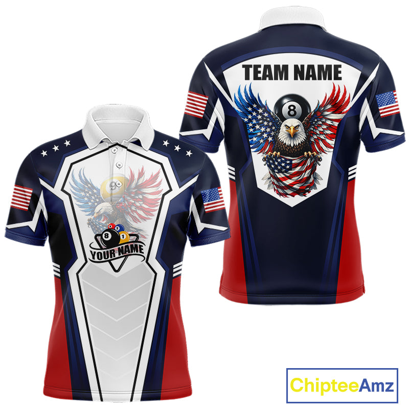 250 Years Freedom Eagle 8 Ball 9 Ball Pool Men Billiard Shirt Custom American Flag Billiard Apparel NYN2634