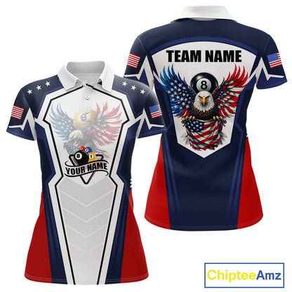 250 Years Freedom Eagle 8 Ball 9 Ball Pool Women Billiard Shirt Custom American Flag Billiard Apparel NYN2634