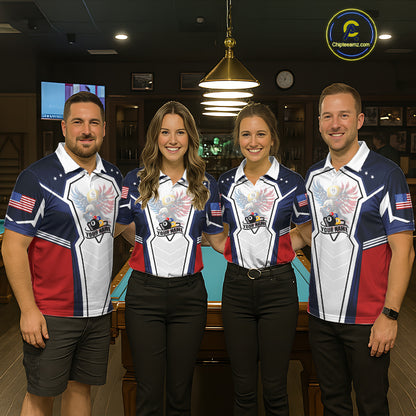 250 Years Freedom Eagle 8 Ball 9 Ball Pool Women Billiard Shirt Custom American Flag Billiard Apparel NYN2634