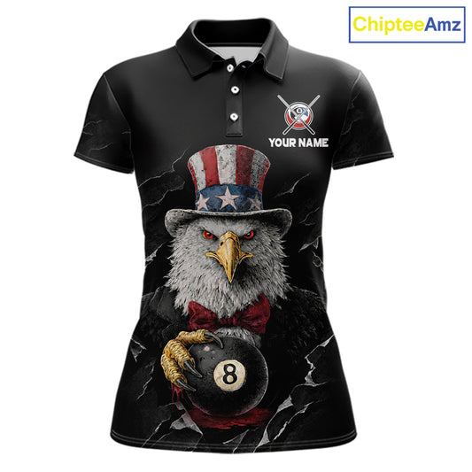 Red Dripping Patriotic Funny Eagle 8 Ball Women Billiard Pool Shirt Personalized Billiard Team Jerseys NYN2772