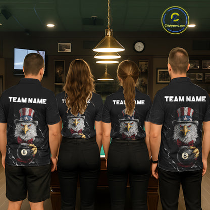 Red Dripping Patriotic Funny Eagle 8 Ball Women Billiard Pool Shirt Personalized Billiard Team Jerseys NYN2772