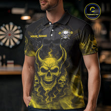 Load image into Gallery viewer, Yellow Smokes Skulls Dart Arrows Custom Dart Shirts For Men, Dart Team Jerseys NYN0086