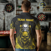 Load image into Gallery viewer, Yellow Smokes Skulls Dart Arrows Custom Dart Shirts For Men, Dart Team Jerseys NYN0086