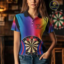 Load image into Gallery viewer, Persionalized Multi-Color Dartboards Dart Shirt For Women, Custom Dart Jerseys NYN0092