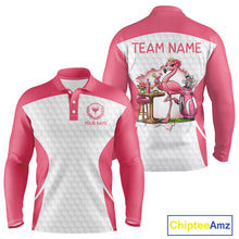 Load image into Gallery viewer, Mens Funny Golf Shirts Pub Flamingo Golf Clothing Custom Golf Team Polo, Golf Upf Shirts NYN2997
