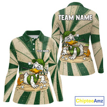 Load image into Gallery viewer, Womens Funny Duck Golf Shirts Grunge Green Beige Golf Clothing Custom Golf Team Polo, Golf Upf Shirts NYN2998