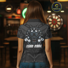 Load image into Gallery viewer, Navy Panther Darts Arrow Women&#39;s Grunge Darts Shirt - Custom Name For Darts Jersey NYN0438