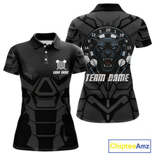 Load image into Gallery viewer, Navy Panther Darts Arrow Women&#39;s Grunge Darts Shirt - Custom Name For Darts Jersey NYN0438