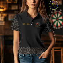 Load image into Gallery viewer, Dark Brown Cobra &amp; Dart Arrow Women&#39;s Darts Shirt - Custom Name For Darts Jersey NYN0443