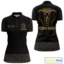 Load image into Gallery viewer, Dark Brown Cobra &amp; Dart Arrow Women&#39;s Darts Shirt - Custom Name For Darts Jersey NYN0443