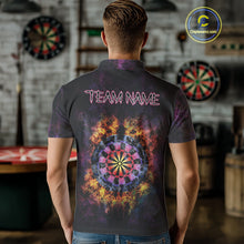 Load image into Gallery viewer, Colorful Flame Dartboard Custom Polo Darts Shirt For Men - Darts Team Jersey NYN0699