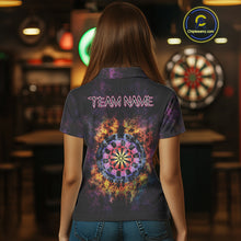 Load image into Gallery viewer, Colorful Flame Dartboard Custom Polo Darts Shirt For Women - Darts Team Jersey NYN0699