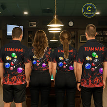 Load image into Gallery viewer, Red Flames Pool Balls Men Billiard Polo &amp; 1/4-Zip Apparel Custom Billiard Team Shirt Designs NYN2405
