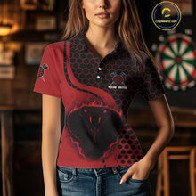 Load image into Gallery viewer, Black-Red Color Custom Flame Dragons Dart Shirt For Women, Dart Team Jerseys NYN0093