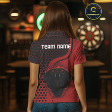 Load image into Gallery viewer, Black-Red Color Custom Flame Dragons Dart Shirt For Women, Dart Team Jerseys NYN0093