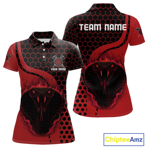 Black-Red Color Custom Flame Dragons Dart Shirt For Women, Dart Team Jerseys NYN0093