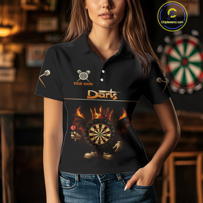 Fire Flame Wings Dartboard Custom Funny Dart Shirt For Women, Dart Team Jerseys NYN0094