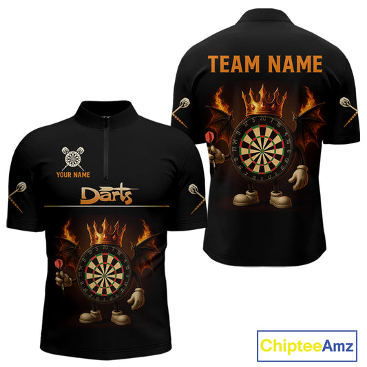 Fire Flame Wings Dartboard Custom Funny Dart Shirt For Men, Dart Team Jerseys NYN0094