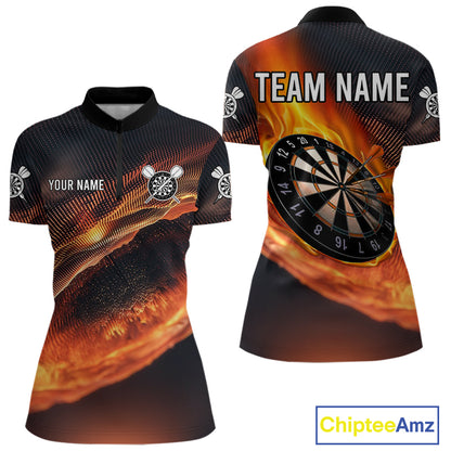 Persionalized Flame Dart Boards 3D Dart Shirt For Women, Dart Team Jerseys NYN0097